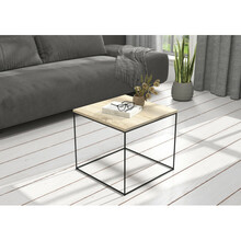 Kohvilaud ADRK Furniture Elena, 50 x 50 x 45 cm, helepruun/must