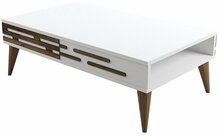 Kohvilaud Kalune Design Valensiya, 105 x 60 x 34,6 cm, valge/pähkel