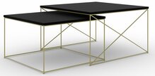 Kohvilaudade komplekt ADRK Licco 2in1, 65 - 75 cm, 2 tk, must/kuldne