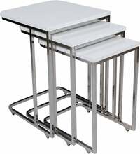 Kohvilaudade komplekt Kalune Design Ce Metal Zigon 9405, valge, 3 tk, 46 x 41 x 59 cm