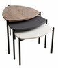 Kohvilaudade komplekt Kalune Design Lenny, 3 tk, 45 x 45 x 35-45 cm, antratsiit/valge/pähkel