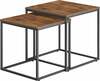 Kohvilaudade komplekt Leobert, 45 - 50 cm x 50 x 45.5 - 50.5 cm, 2 tk, pruun/must