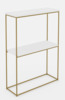 Konsoollaud ADRK Furniture Velo, 20 x 60 x 80 cm, valge/kuldne