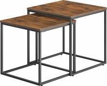 Kohvilaudade komplekt Leobert, 45 - 50 cm x 50 x 45.5 - 50.5 cm, 2 tk, pruun/must