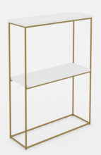 Konsoollaud ADRK Furniture Velo, 20 x 60 x 80 cm, valge/kuldne