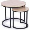 Kohvilaudade komplekt ModernHome Loft, 60 x 60 x 52 cm, pruun/must, 2 lauaga komplekt