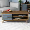 Kohvilaud Kalune Design Ayla, 105 x 60 x 38.2 cm, sinine/pähkel