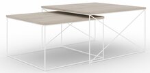Kohvilaudade komplekt ADRK Licco, 65 - 75 cm, pruun/valge, 2 tk