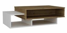 Kohvilaud Kalune Design Tab, valge/pähkel, 105 x 60 x 32 cm