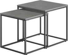 Kohvilaudade komplekt Leobert, 45 - 50 cm x 50 x 45.5 - 50.5 cm, 2 tk, must/tsement