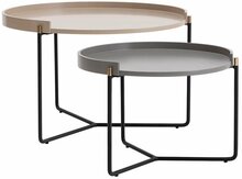 Kohvilaudade komplekt Kalune Design Mandy (Howard) 141HWR1144, 80 x 80 x 51 cm, 2 tk, beež/pruunikaskollane