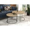 Diivanilaua komplekt ADRK Furniture Etta, 75 x 75 x 43 cm, helepruun/must, 2 tk