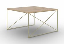 Kohvilaud ADRK Furniture Nelia, 75 x 75 x 43 cm, pruun/kuldne
