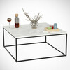 Diivanilaud Kalune Design Poly, 75 x 75 x 43 cm, valge/must/helehall