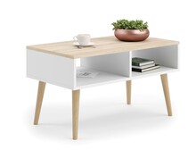 Kohvilaud ADRK Furniture Sana, 90 x 50 x 55 cm, valge/sonoma tamm