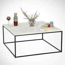 Diivanilaud Kalune Design Poly, 75 x 75 x 43 cm, valge/must/helehall