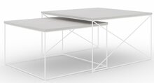 Kohvilaudade komplekt ADRK Licco 2in1, 65 - 75 cm, 2 tk, beež/valge/hall