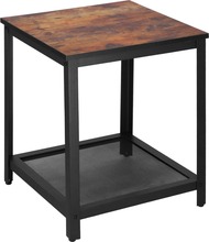 Kvadratkohvilaud Springos HF0026, 45 x 45 x 55 cm, loft-stiil, must/pruun