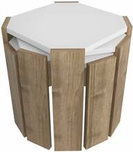 Kohvilaud Kalune Design Lori, 44.5 x 44.5 x 41 cm, valge/pähkel