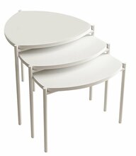 Kohvilaudade komplekt Kalune Design Lenny, 3 tk, 45 x 45 x 35-45 cm, valge