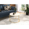 Kohvilaud ADRK Furniture Noel, 55 x 55 x 37 cm, valge/kuldne
