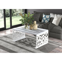 Diivanilaud ADRK Furniture Semara, 100 x 60 x 45 cm, hall/valge
