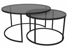 Kohvilaudade komplekt Kalune Design Tokyo, 80 x 80 x 45 cm, must/tumehall, 2 tk