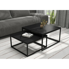 Kohvilaudade komplekt ADRK Kama 2In1, 65 - 75 cm, must, 2 tk