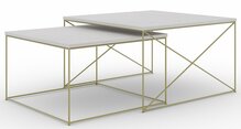 Kohvilaudade komplekt ADRK Licco 2in1, 65 - 75 cm, 2 tk, liiv/kuldne