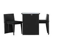 Aiamööbli komplekt Venture Design Savanna, laud 75 x 66 x 50 cm, toolid 71 x 55 x 45 cm, must