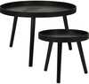 Kohvilaudade komplekt Home Styling Collection, 60 cm, 38 cm, must, 2-osaline