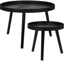 Kohvilaudade komplekt Home Styling Collection, 60 cm, 38 cm, must, 2-osaline