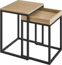 Kohvilaudade komplekt Leobert, 40 - 45 cm, pruun/must, 2 tk