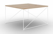 Kohvilaud ADRK Furniture Nelia, 75 x 75 x 43 cm, pruun/valge