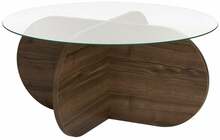 Kohvilaud Nordure Aeris, 75 x 75 x 35 cm, läbipaistev/pruun