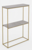 Konsoollaud ADRK Velo, 20 x 60 x 80 cm, hall/kuldne