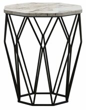 Kohvilaud Kalune Design Sofya Marble, 46 x 46 x 57 cm, valge/must/beež