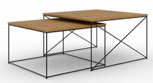 Kohvilaudade komplekt ADRK Licco 2in1, 65 - 75 cm, 2 tk, pruun/must/pruunikas
