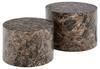 Kohvilaudade komplekt Actona Dice, 2-osaline, pruun marmor, 50-58 x 58 x 33-40 cm
