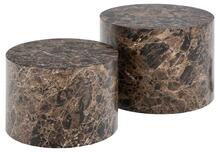 Kohvilaudade komplekt Actona Dice, 2-osaline, pruun marmor, 50-58 x 58 x 33-40 cm