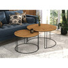 Kohvilaudade komplekt ADRK Furniture Etta, 75 x 75 x 43 cm, 2 tk, pruun/must