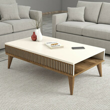Kohvilaud Kalune Design Milan, 105 x 60 x 34.6 cm, kreemjas/pähkel