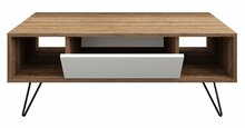 Kohvilaud Kalune Design Mistico, 120 x 60 x 45.6 cm, valge/pähkel