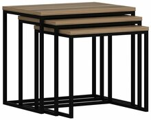 Kohvilaudade komplekt Kalune Design Evia, 3 tk, pähkel, 36-40 x 55 x 42-50 cm