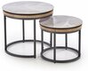 Kohvilaudade komplekt Halmar Itaka, 2 tk, 44-54 x 54 x 38-48 cm, hall marmor/grafiit