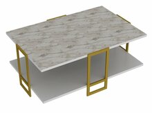 Kohvilaud Kalune Design Polka, 91.5 x 61.5 x 36.6 cm, valge/kuldne