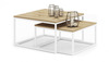 Kohvilaudade komplekt ADRK Furniture Kama, 65 - 75 cm, 2 tk, pruun/valge
