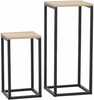 Kohvilaudade komplekt Home4You Hannes, 2-osaline, 26 x 26 x H60 cm, 22 x 22 x H40 cm, pruun/must