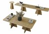 Kohvilaudade komplekt Kalune Design Mushroom, tamm, 30-60 x 180 x 40-50 cm, 4 tk, pruun