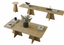 Kohvilaudade komplekt Kalune Design Mushroom, tamm, 30-60 x 180 x 40-50 cm, 4 tk, pruun